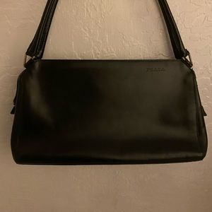 VINTAGE PRADA BLACK LEATHER HANDBAG